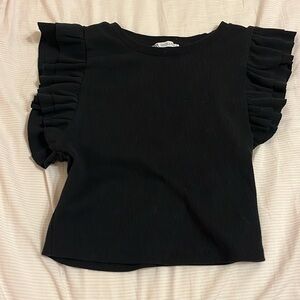 Black ruffle top Zara